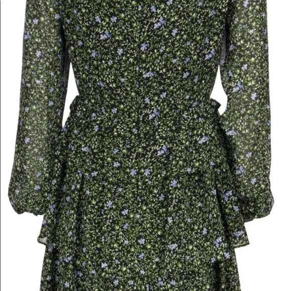 MICHAEL KORS     GEORGETTE MINIDRESS WITH FLORAL PATTERN AND RUFFLES - Picture 4 of 7